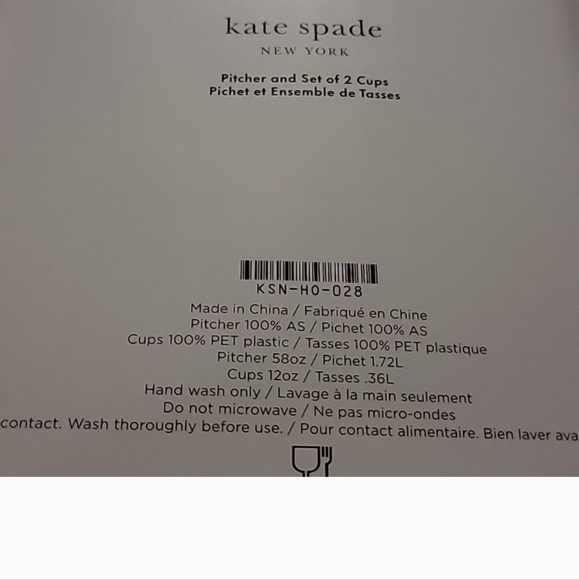 Kate Spade Pitcher and Cups - Picture 3 of 3